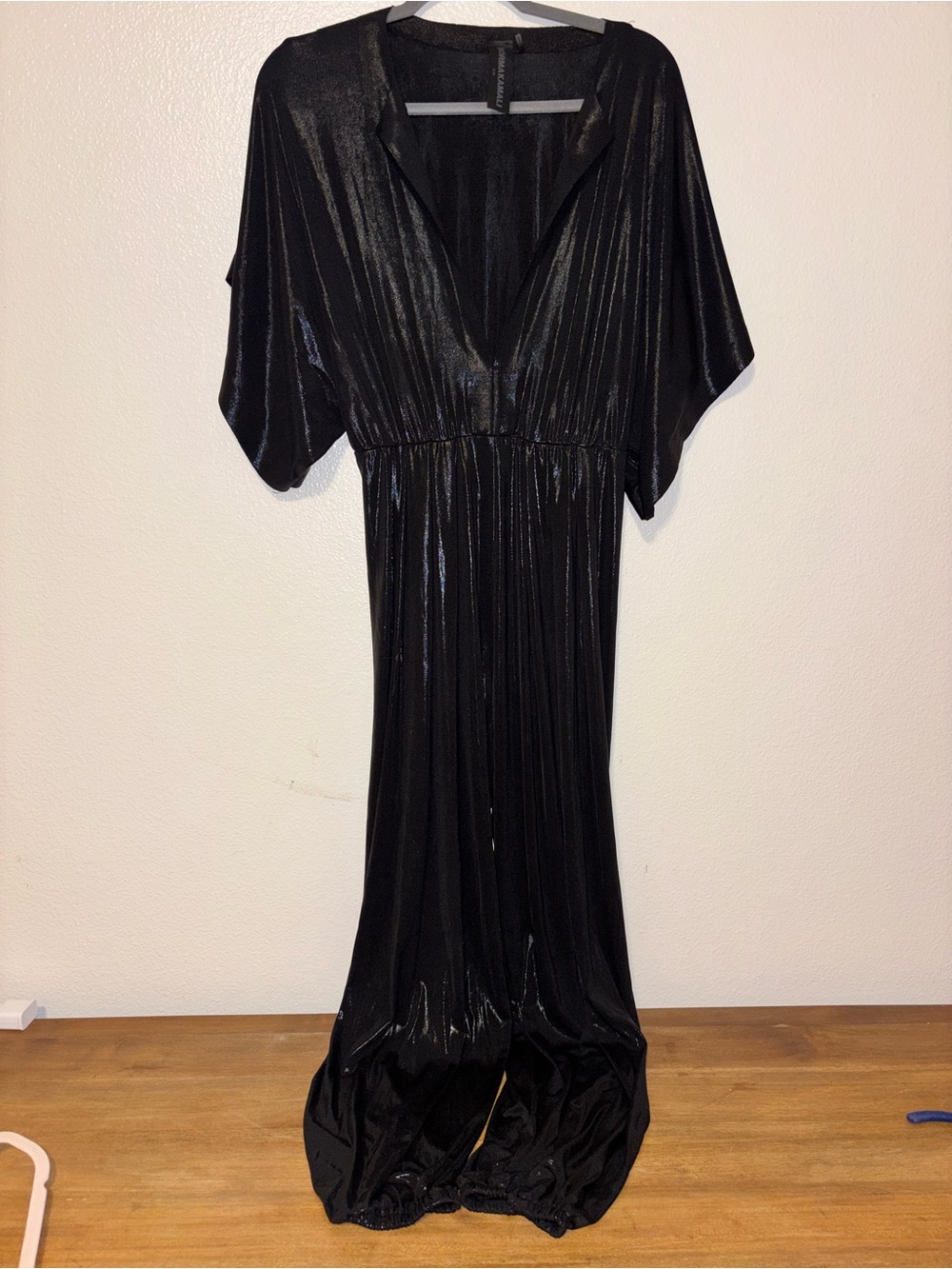 Norma Kamali Black Crop Jogger Jumpsuit size S 36